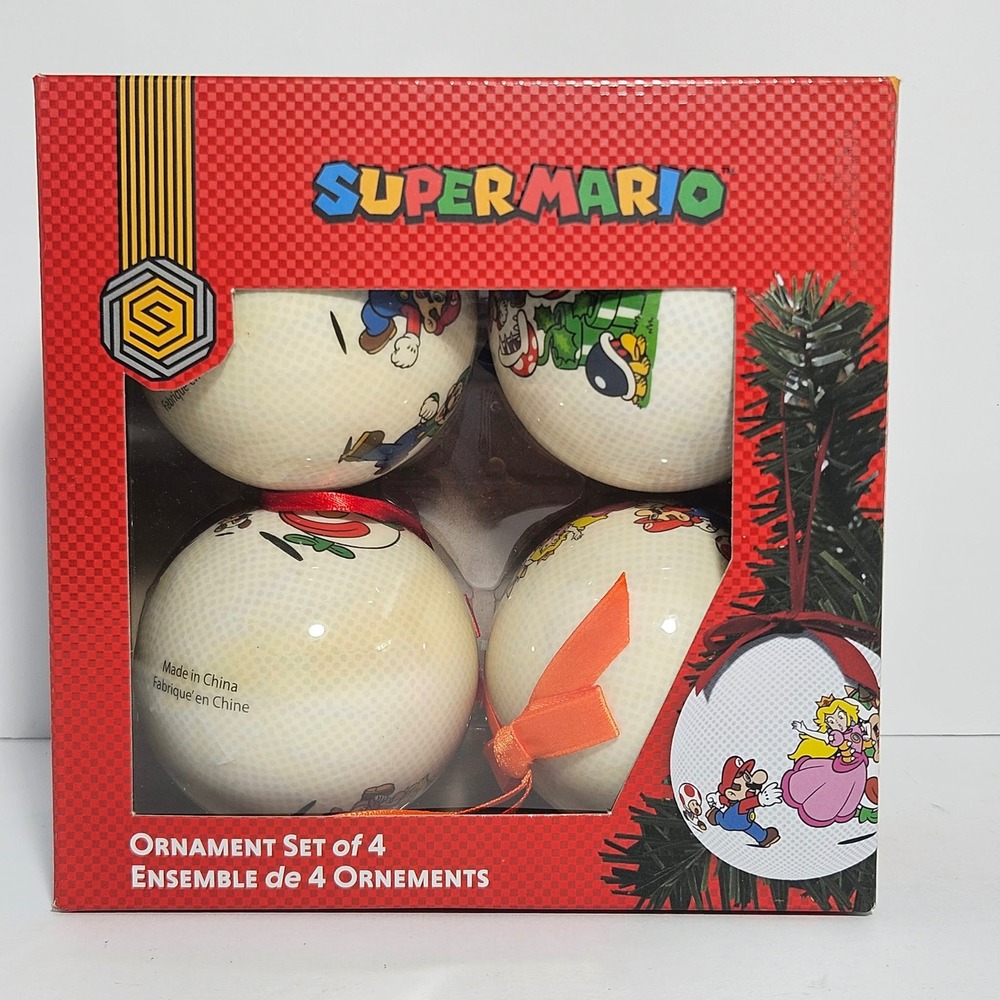 Nintendo Super Mario Christmas Ornament Set of 4 GameStop Exclusive 2018 Holiday